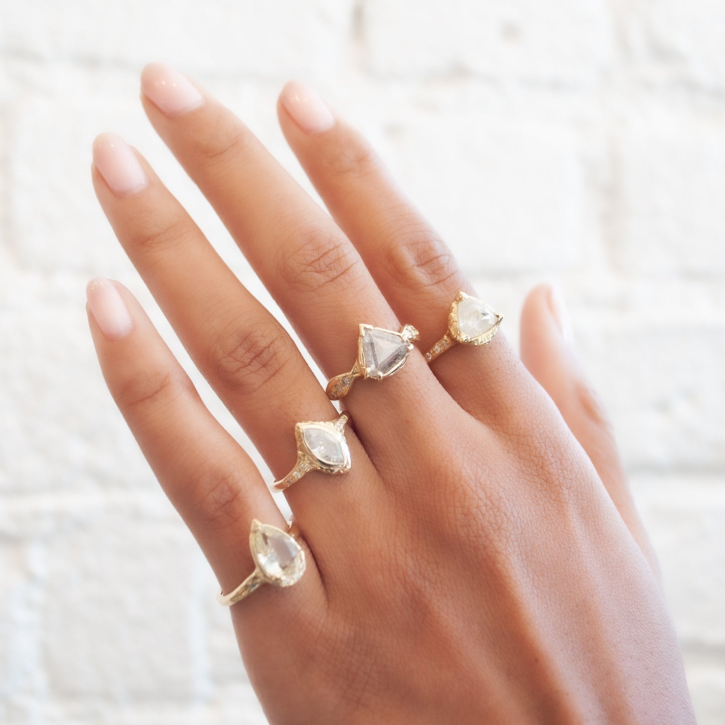 Star Pyramid Rustic Diamond Ring