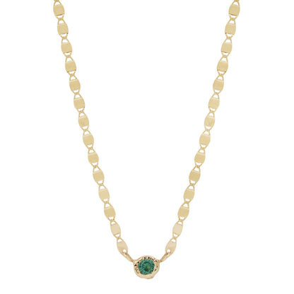 Emerald Spark Disc Necklace
