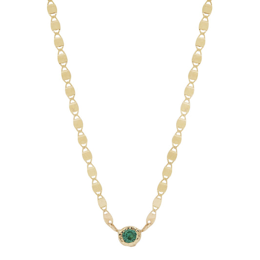 Emerald Spark Disc Necklace