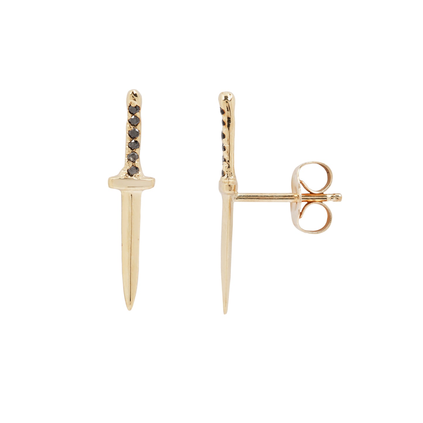 Black Diamond Baby Dagger Earrings