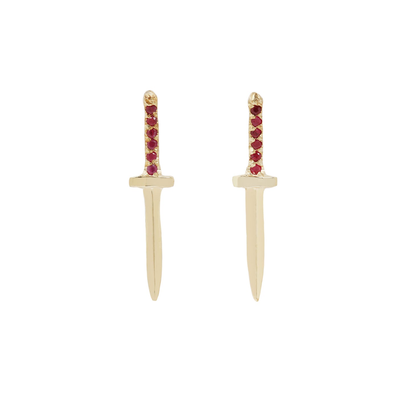 Ruby Baby Dagger Earrings