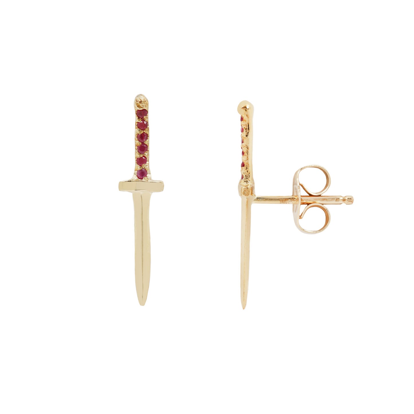 Ruby Baby Dagger Earrings