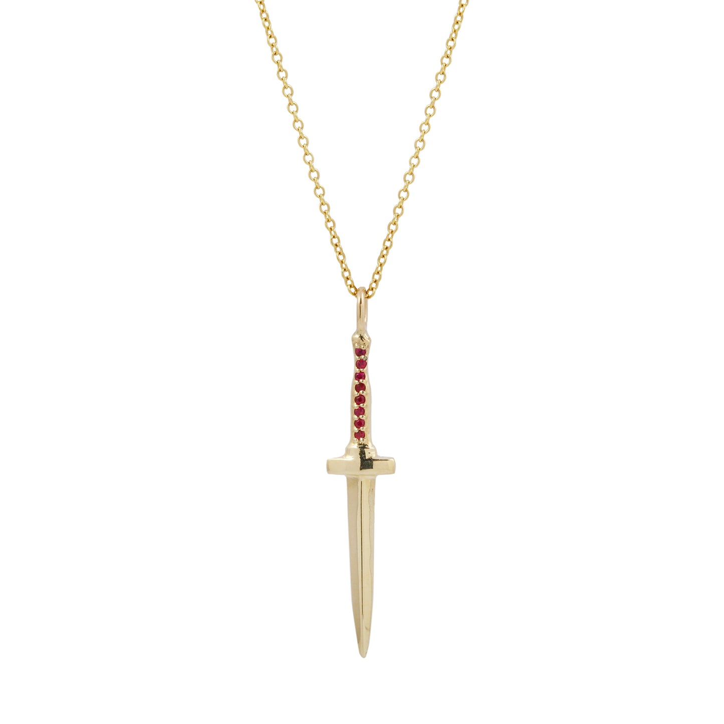 Ruby Dagger Small Pendant Necklace