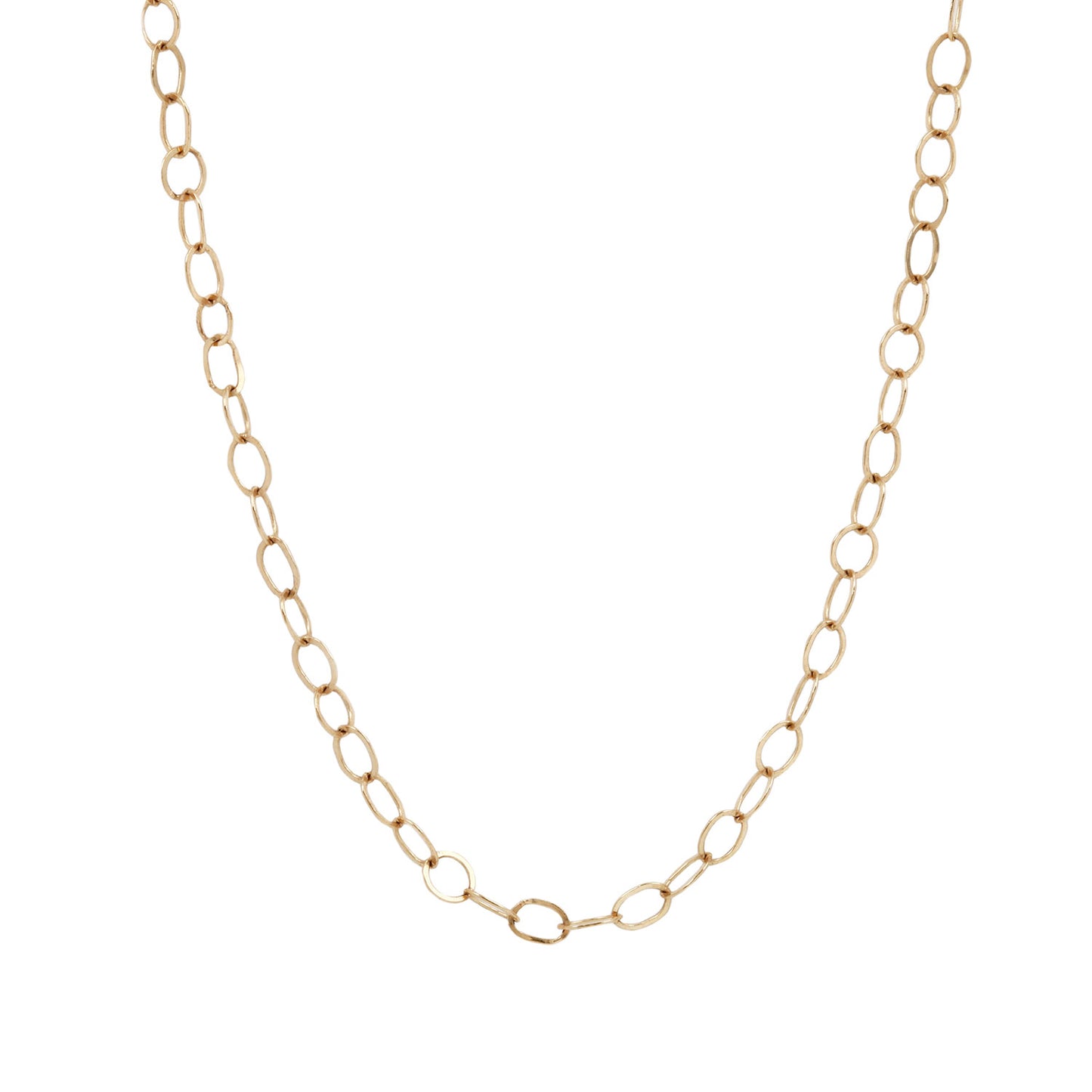 LI Small Forged Gold Link Necklace