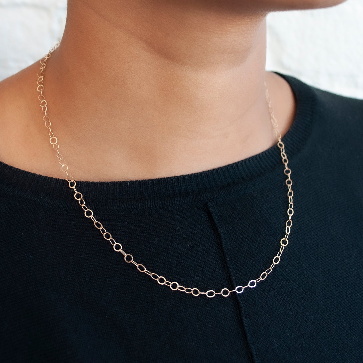 LI Small Forged Gold Link Necklace