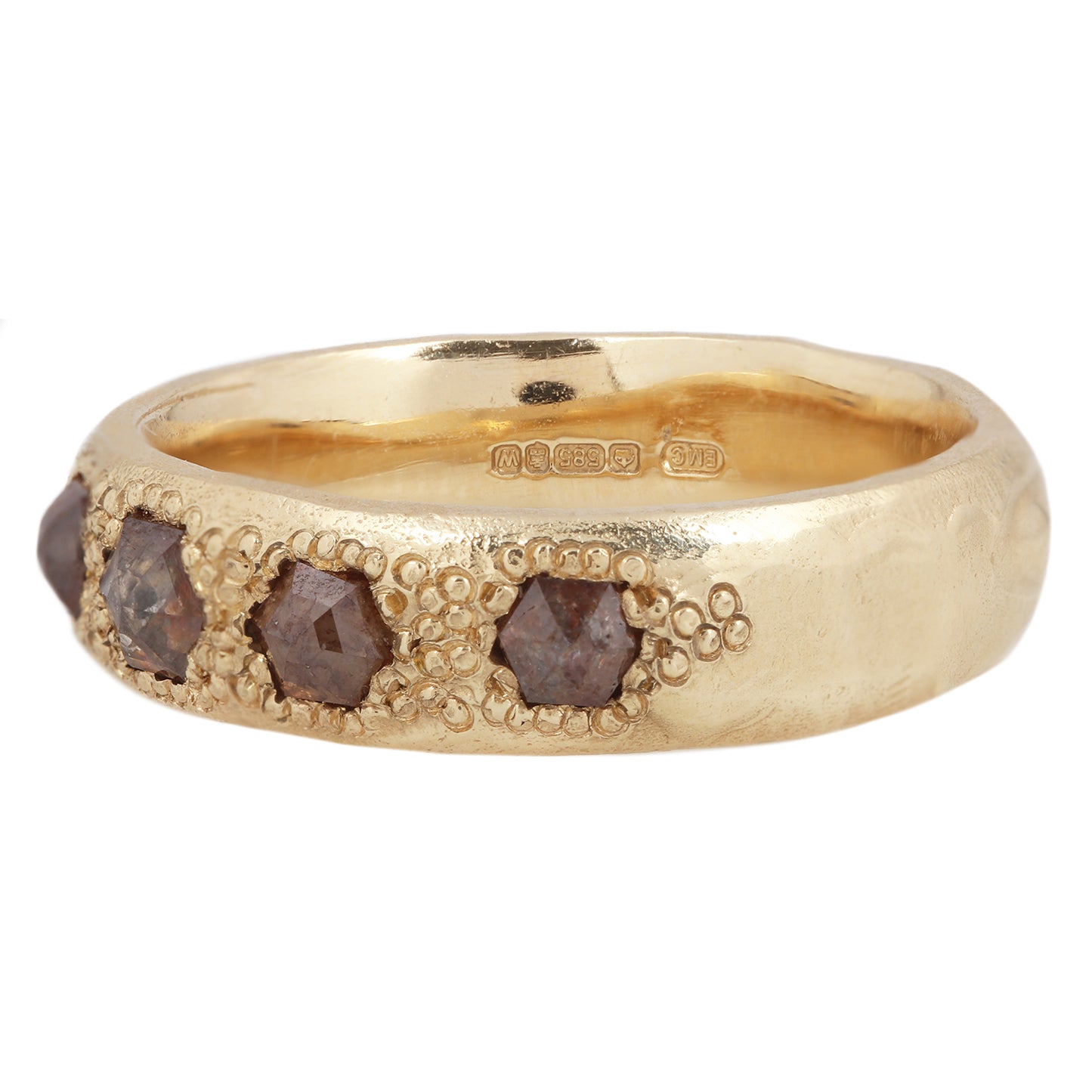 LX Hexagon Diamond Scatter Ring