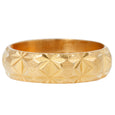Wide Faceted Gold Band 1