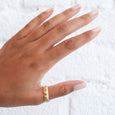 Wide Faceted Gold Band 2