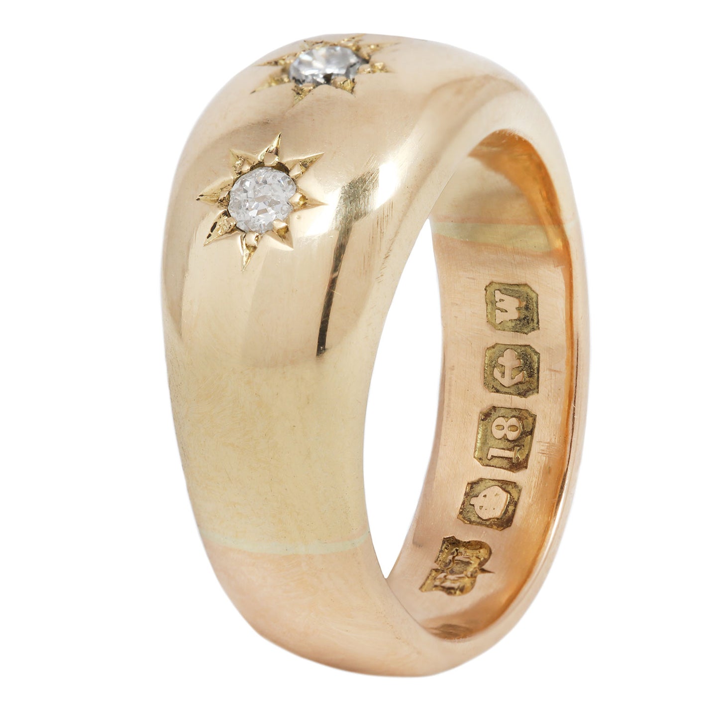Golden Sun Diamond Star Ring