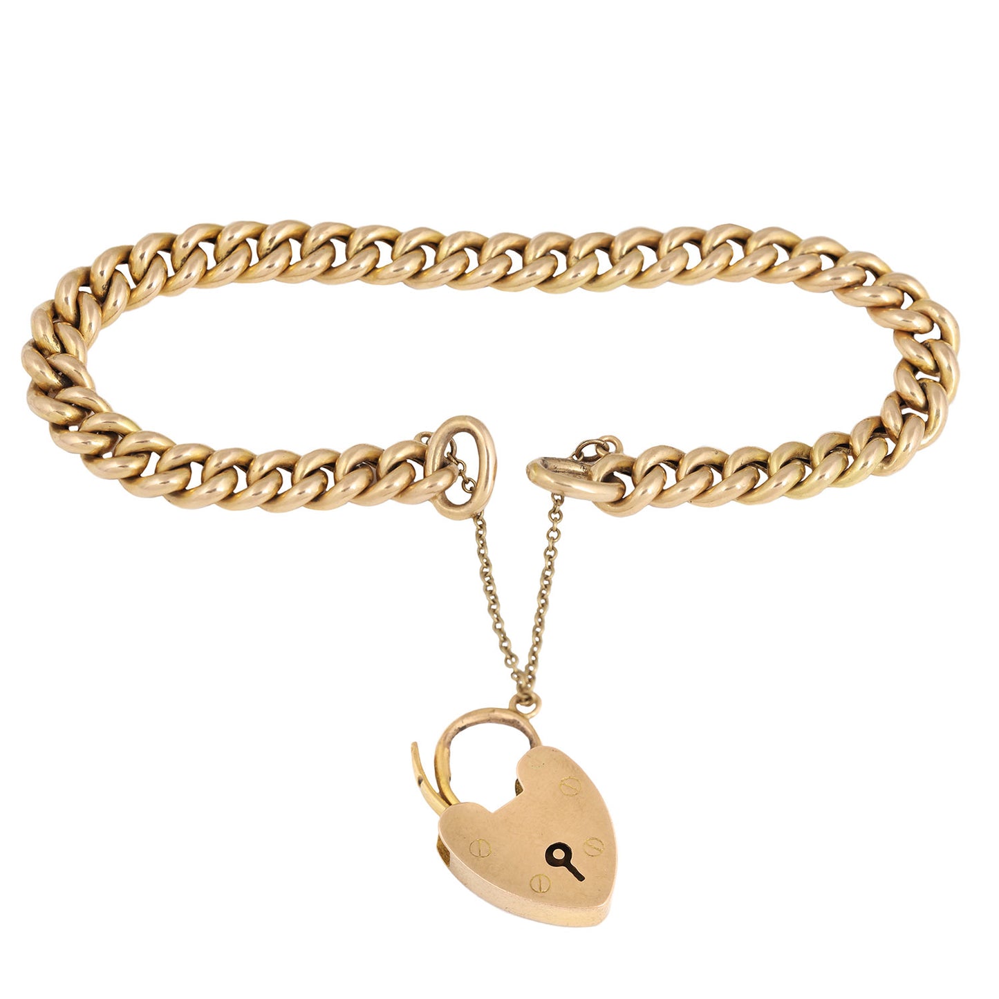 English Heartlock Curb Bracelet