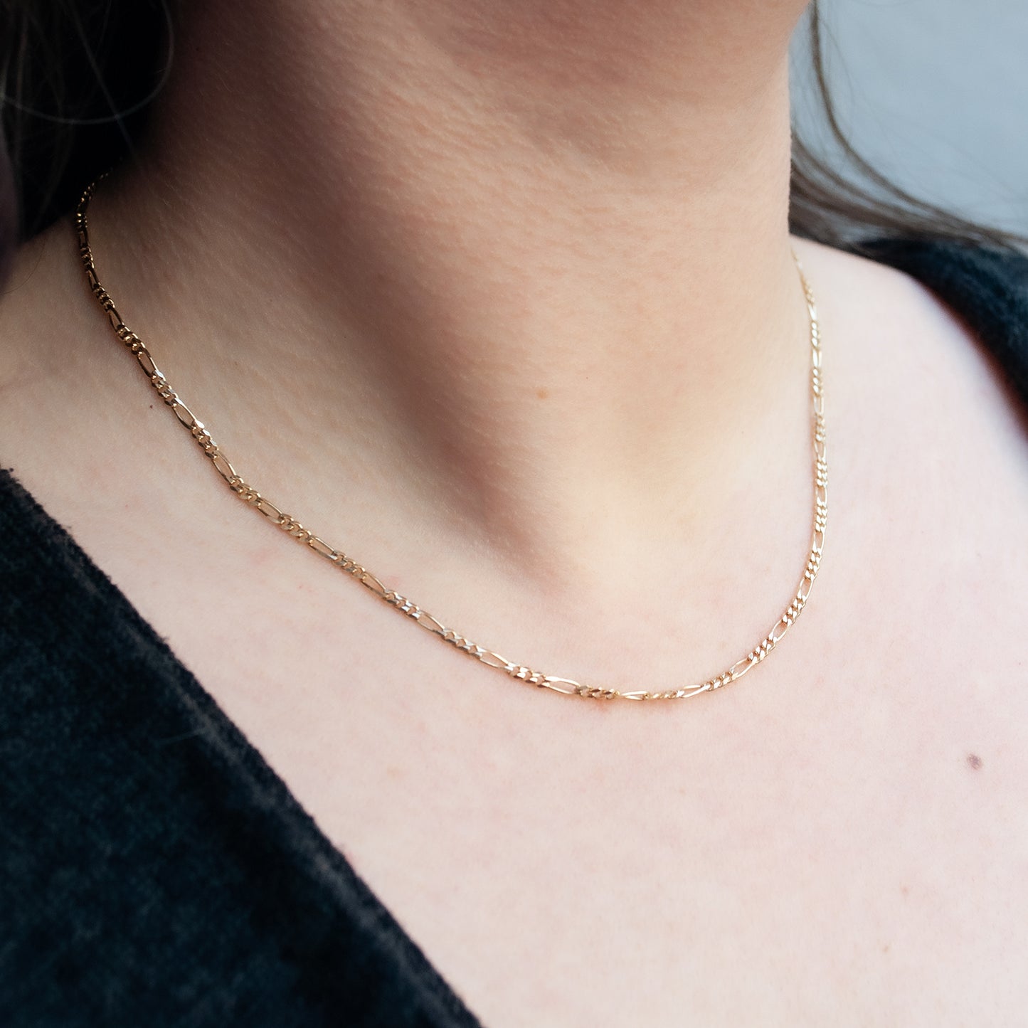 Thin Gold Figaro Necklace