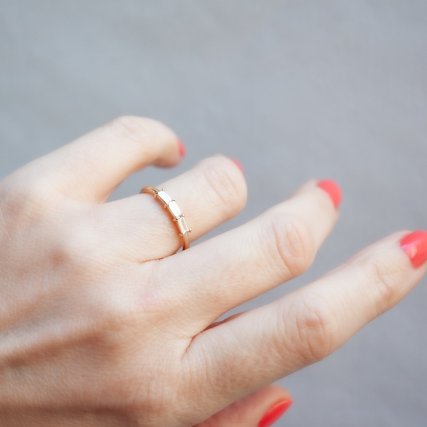 Linear Triple Baguette Ring