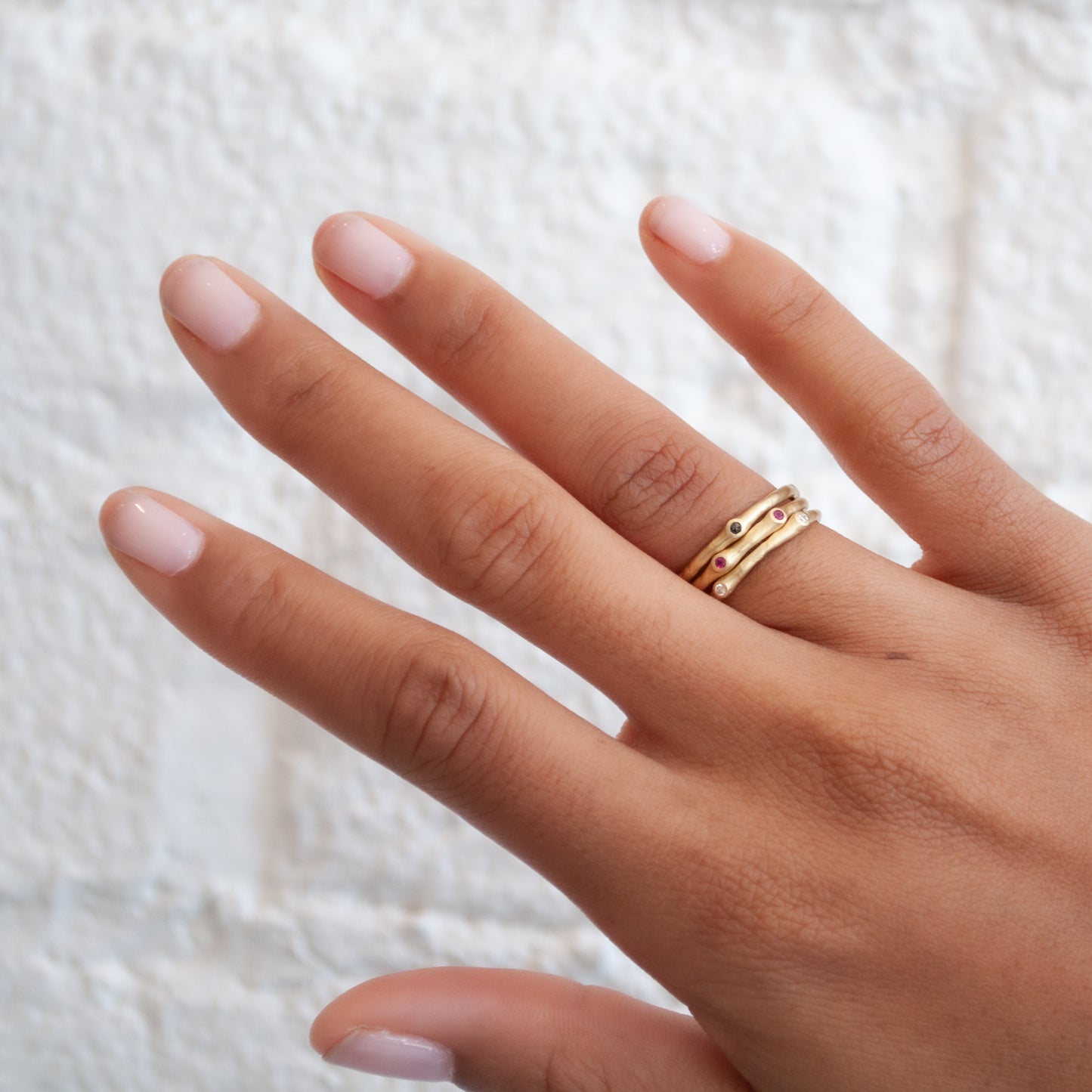 Petite White Diamond Stacking Ring