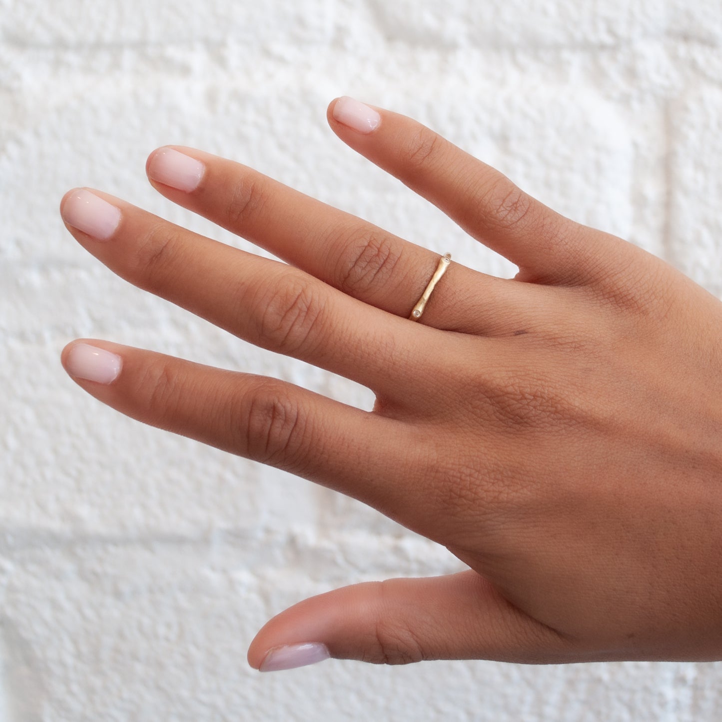 Petite White Diamond Stacking Ring