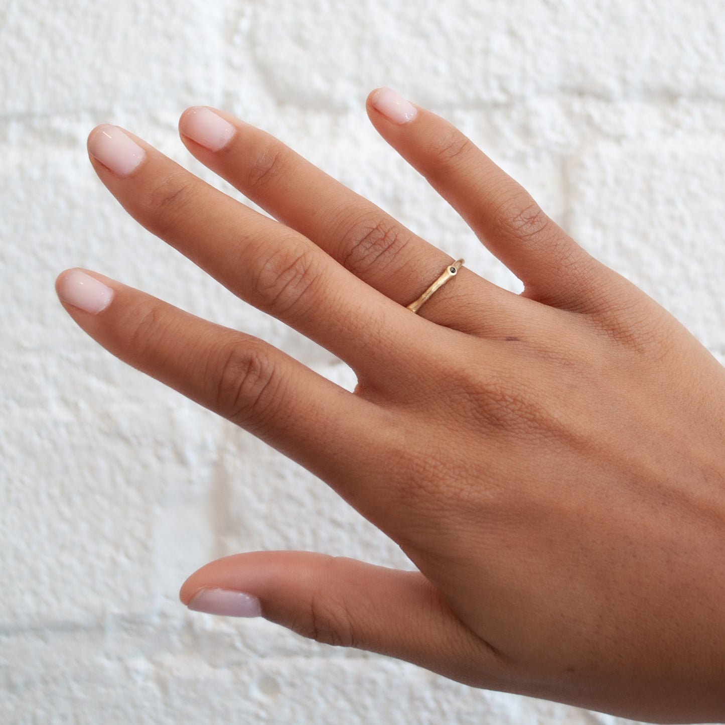 Petite Black Diamond Stacking Ring