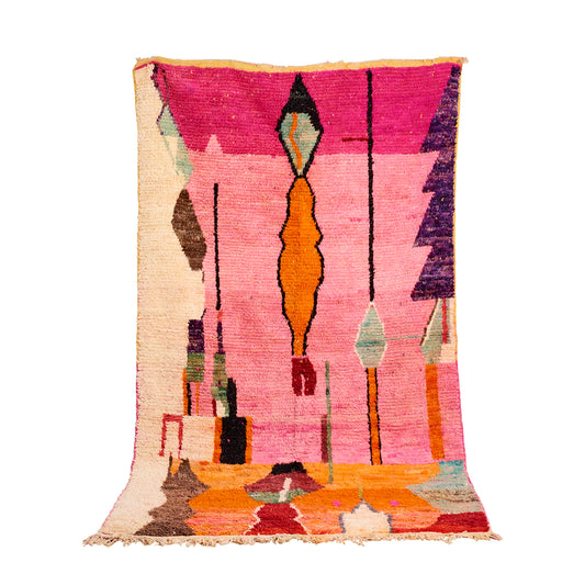 Pink Abstract Moroccan Rug