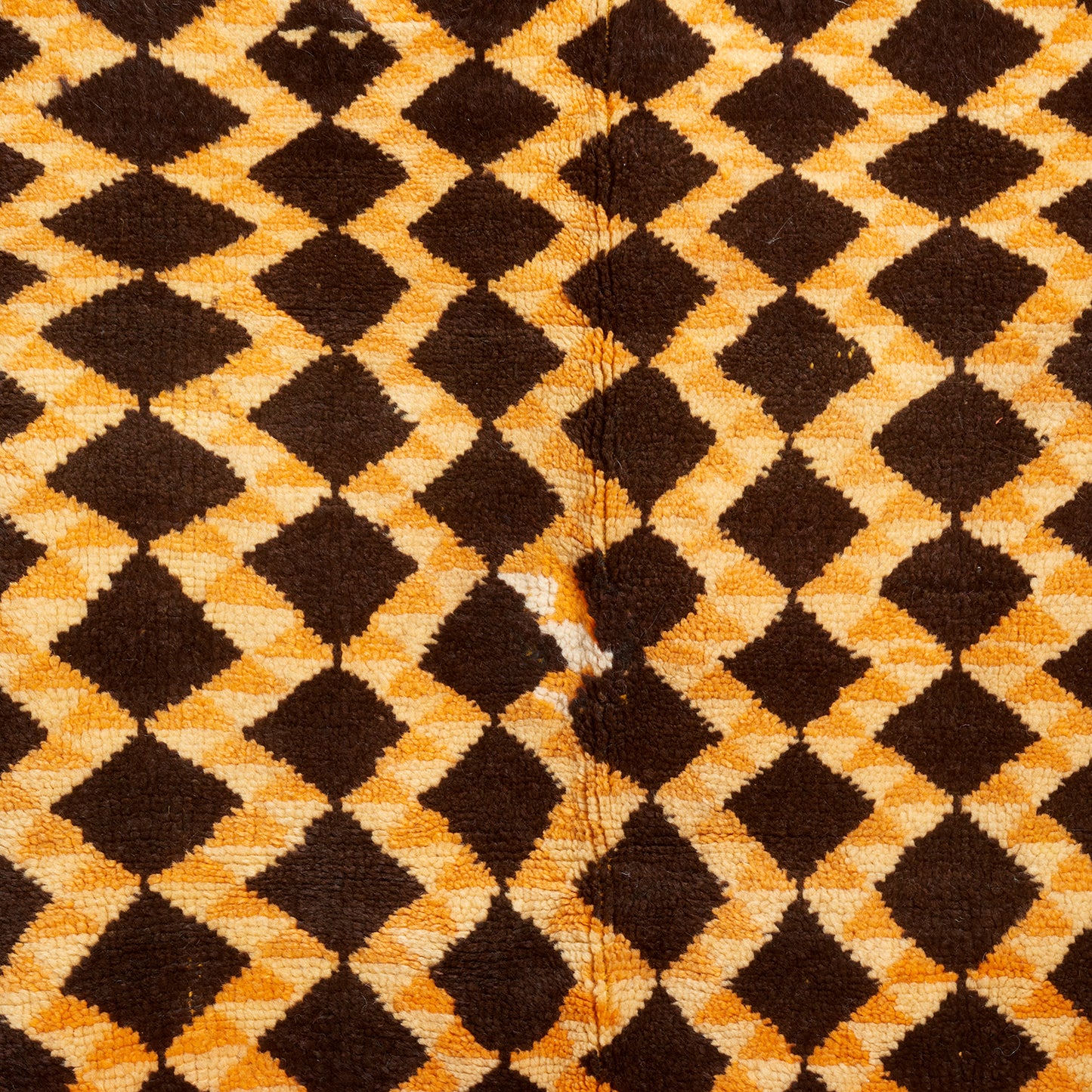 Vintage Black & Orange Diamond Rug