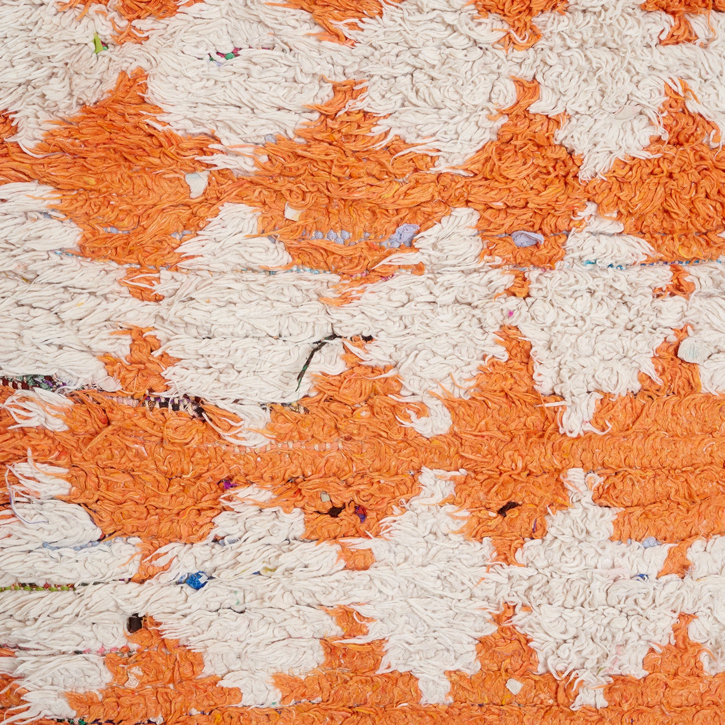 Orange Checker Boucherouite Rug