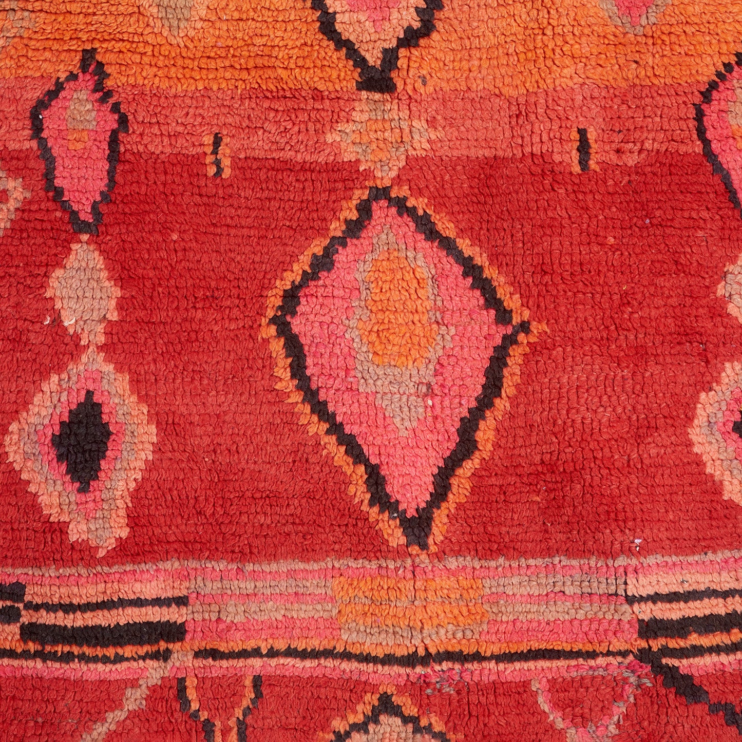 Vintage Red & Orange Abstract Rug