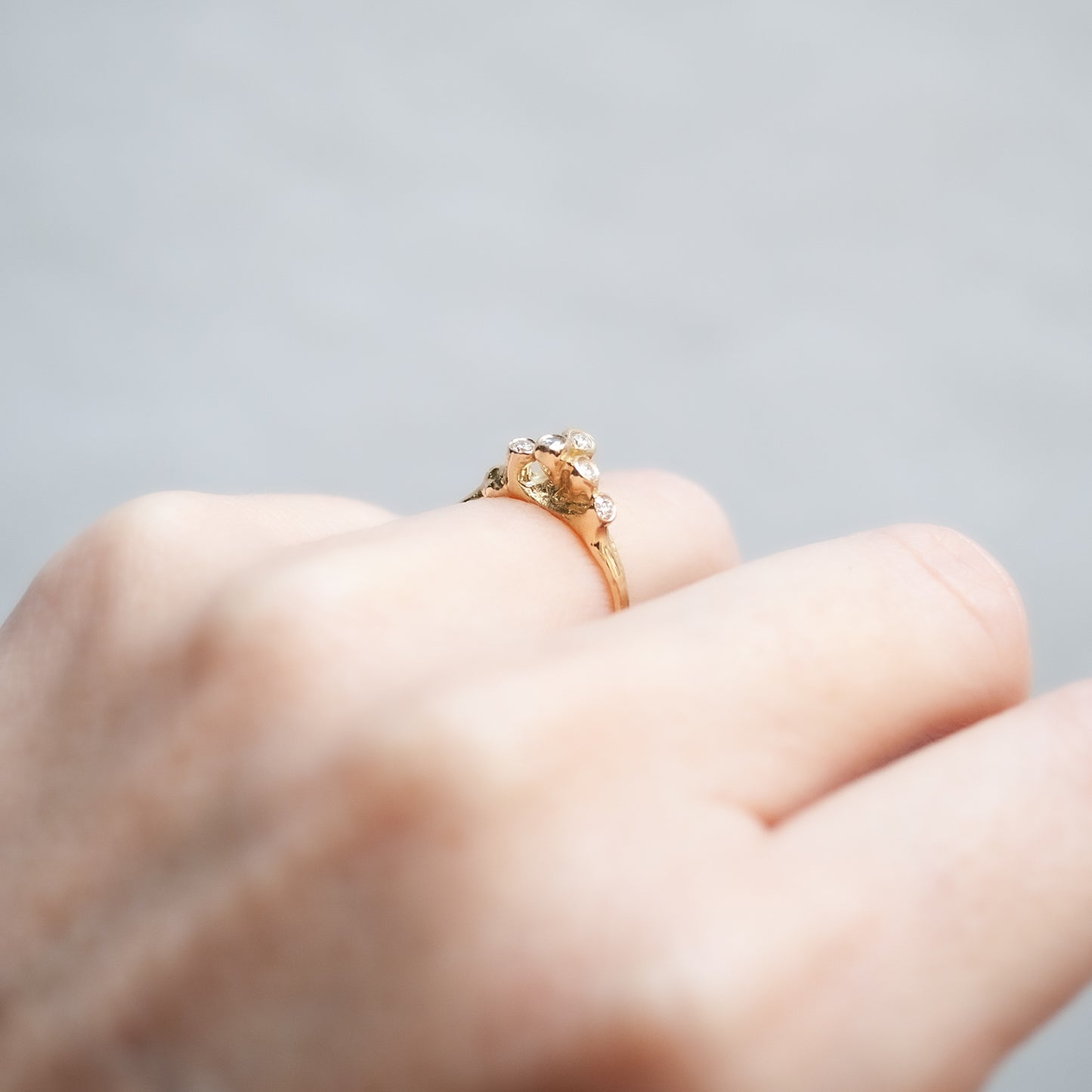 Small Diamond Sea Anemone Ring