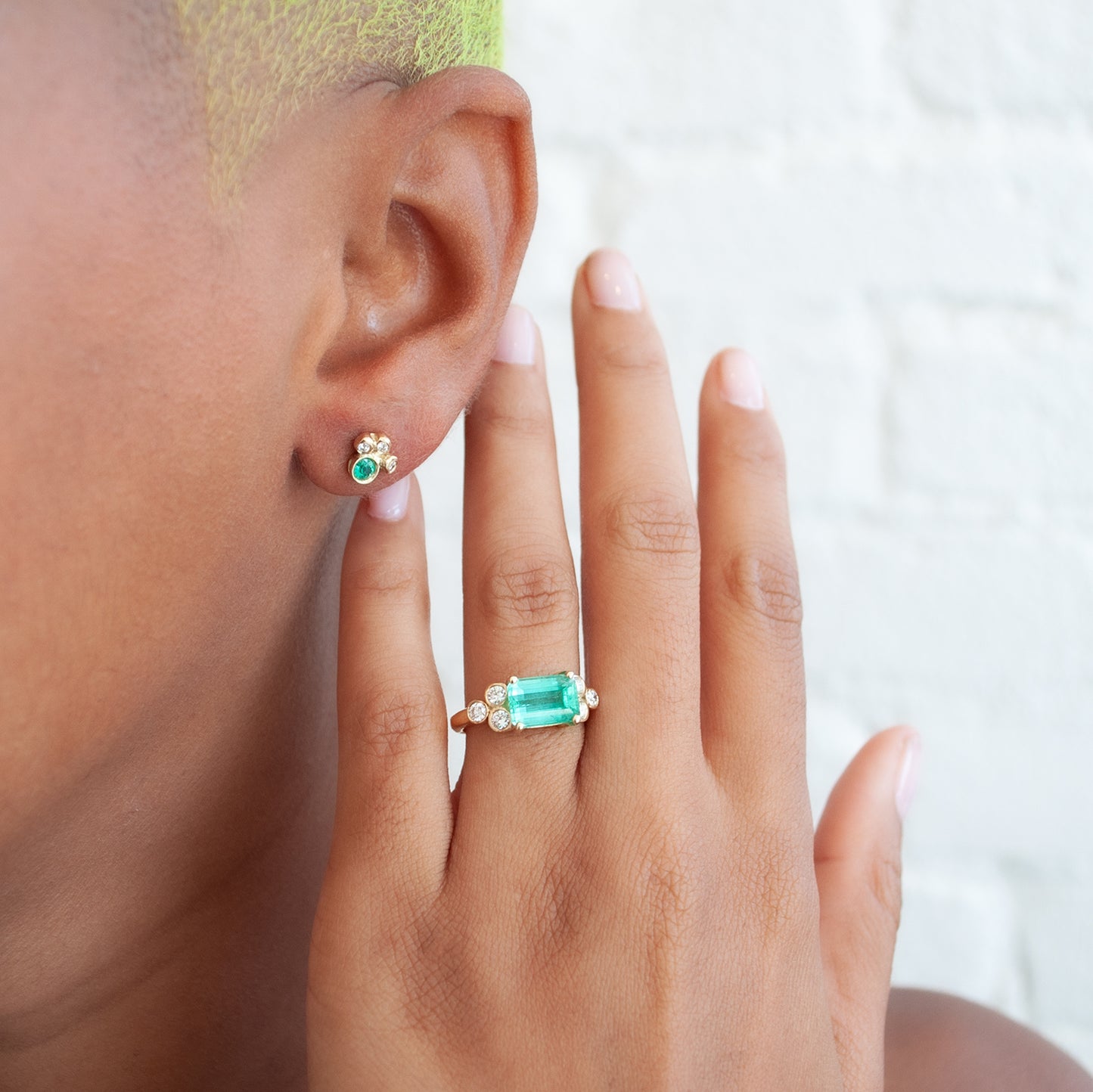 Emerald Starlight Diamond Studs