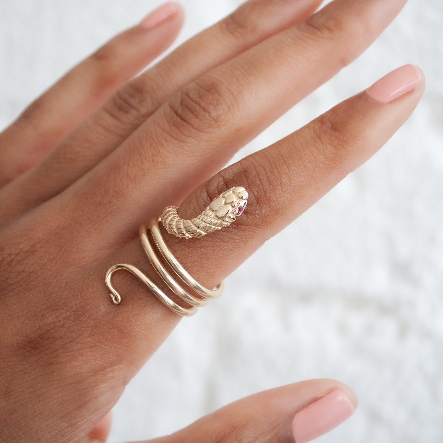 Gold Cleopatra Snake Ring