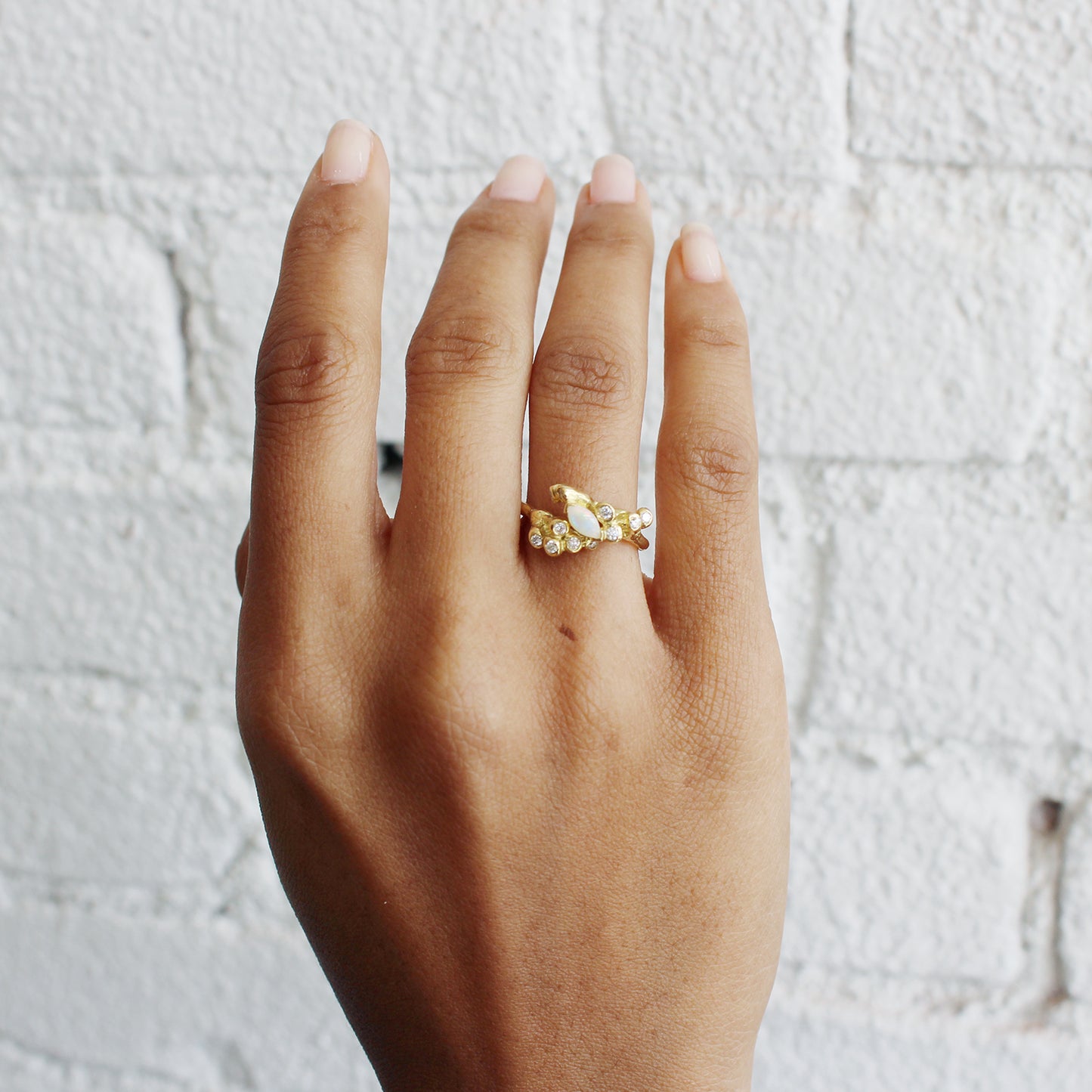 Anemone Opal Cluster Ring