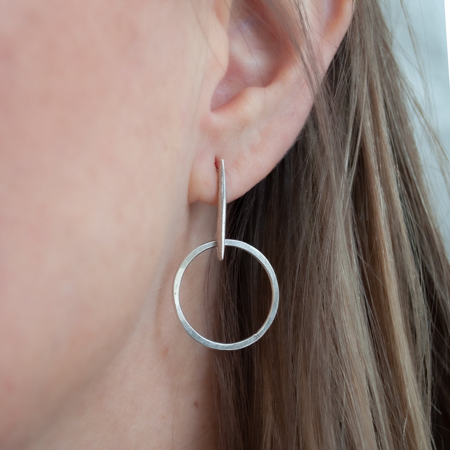 Silver Stick Hoops