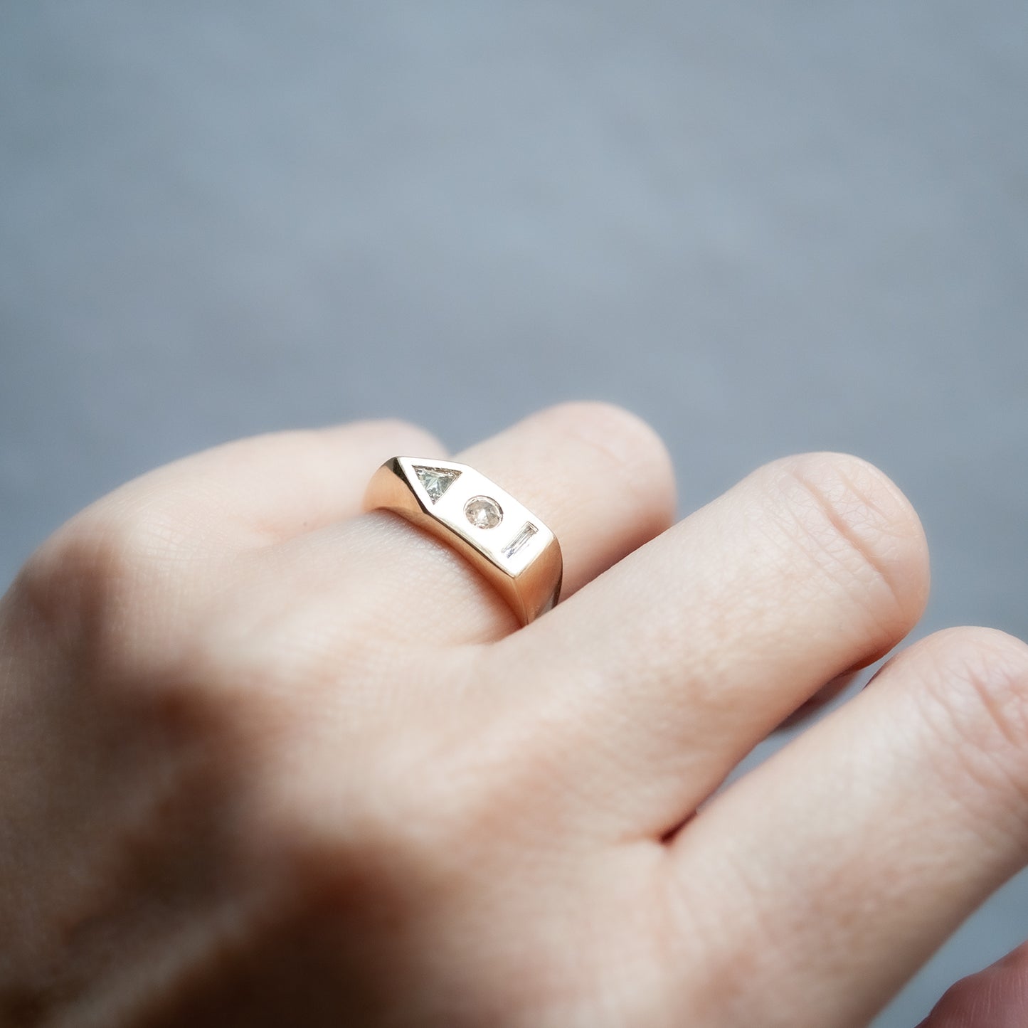 White Diamond Bauhaus Ring