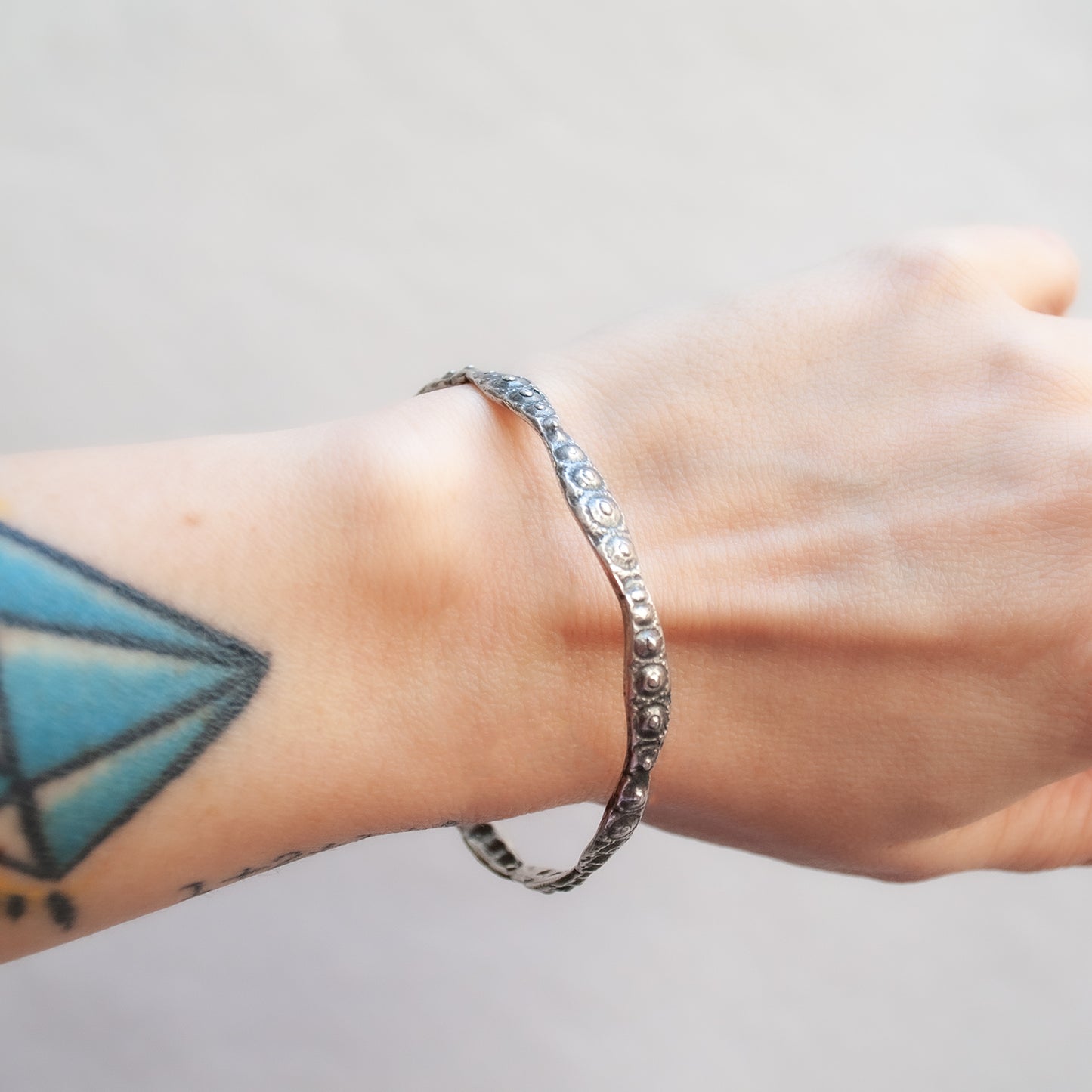 Silver Sea Urchin Bangle