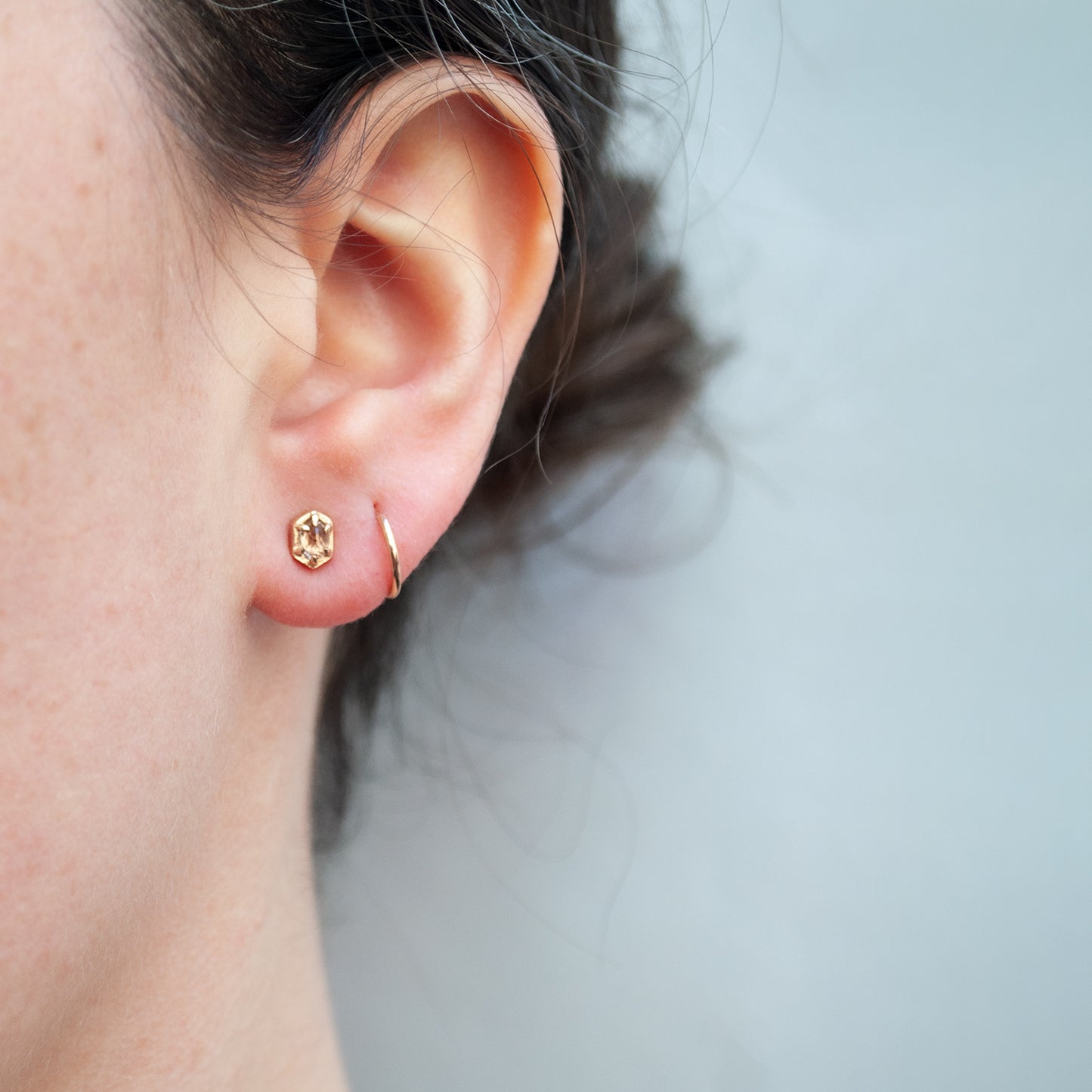 Hexagon Champagne Studs