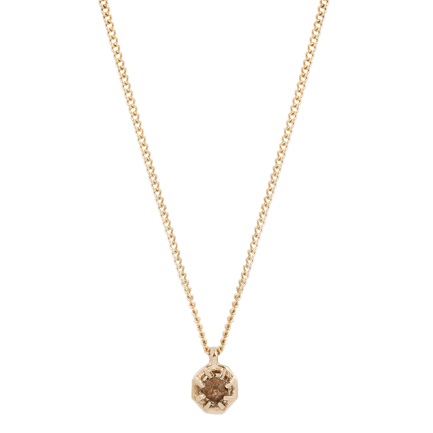 Small Champagne Quartz Octagon Necklace