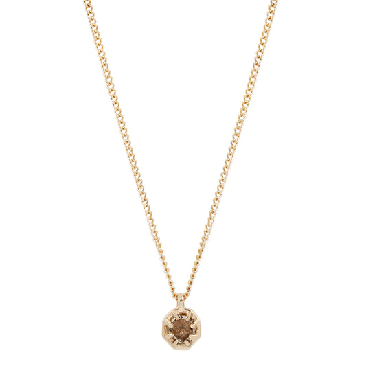 Small Champagne Quartz Octagon Necklace