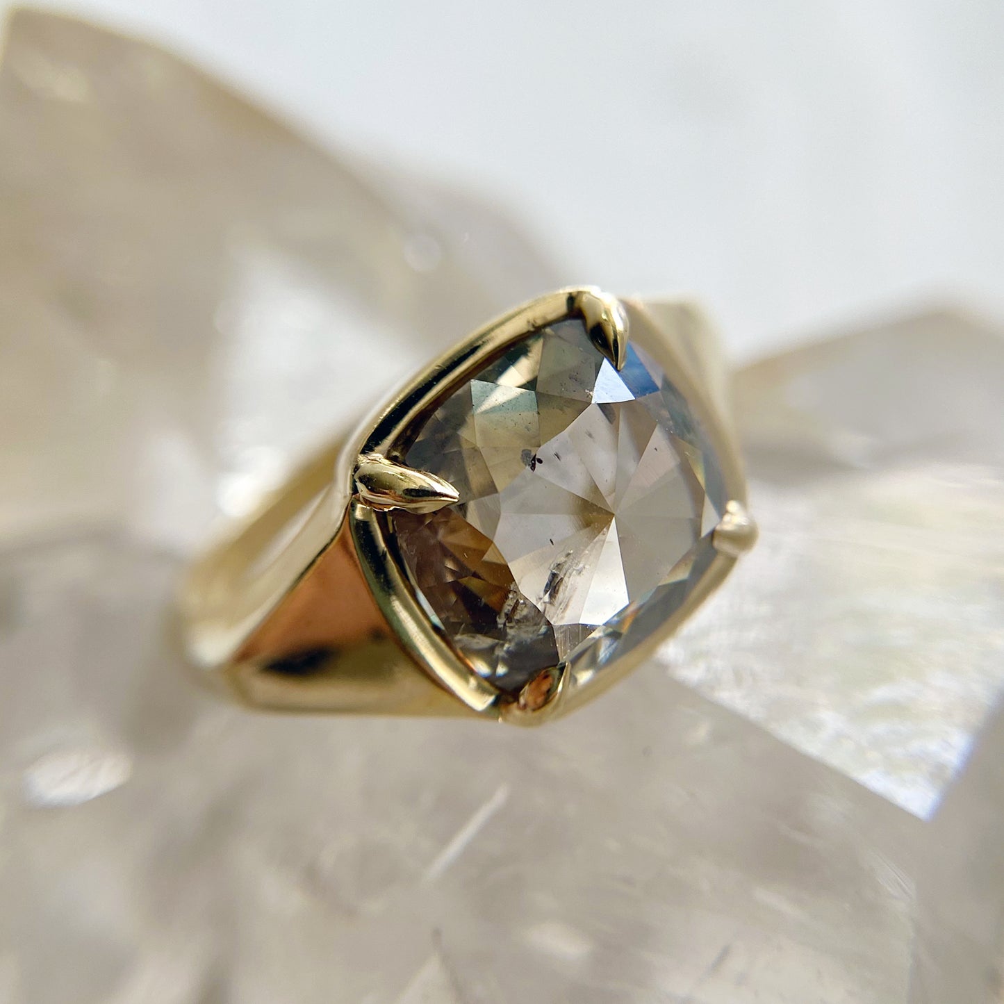 Champagne Cushion Diamond Solitaire