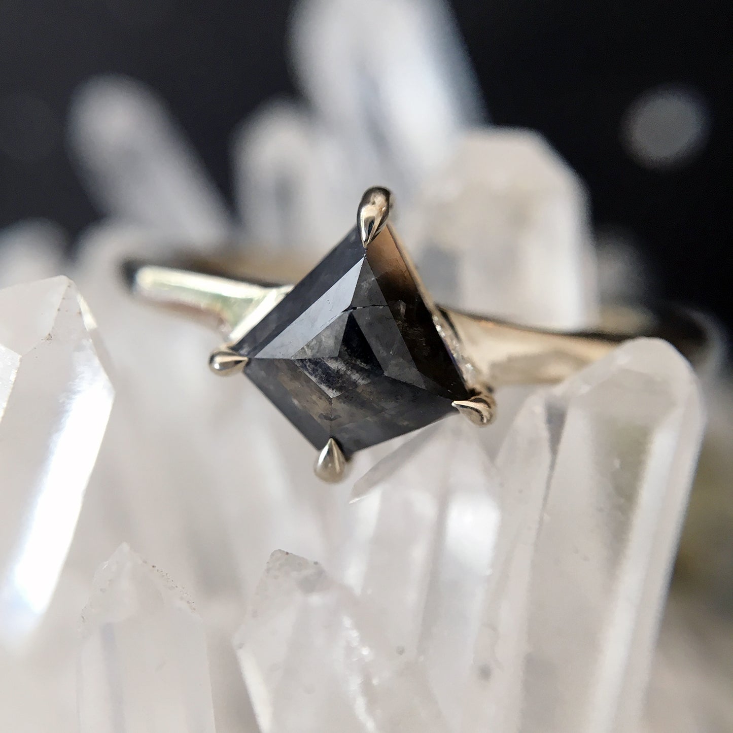 Midnight Flight Solitaire Ring