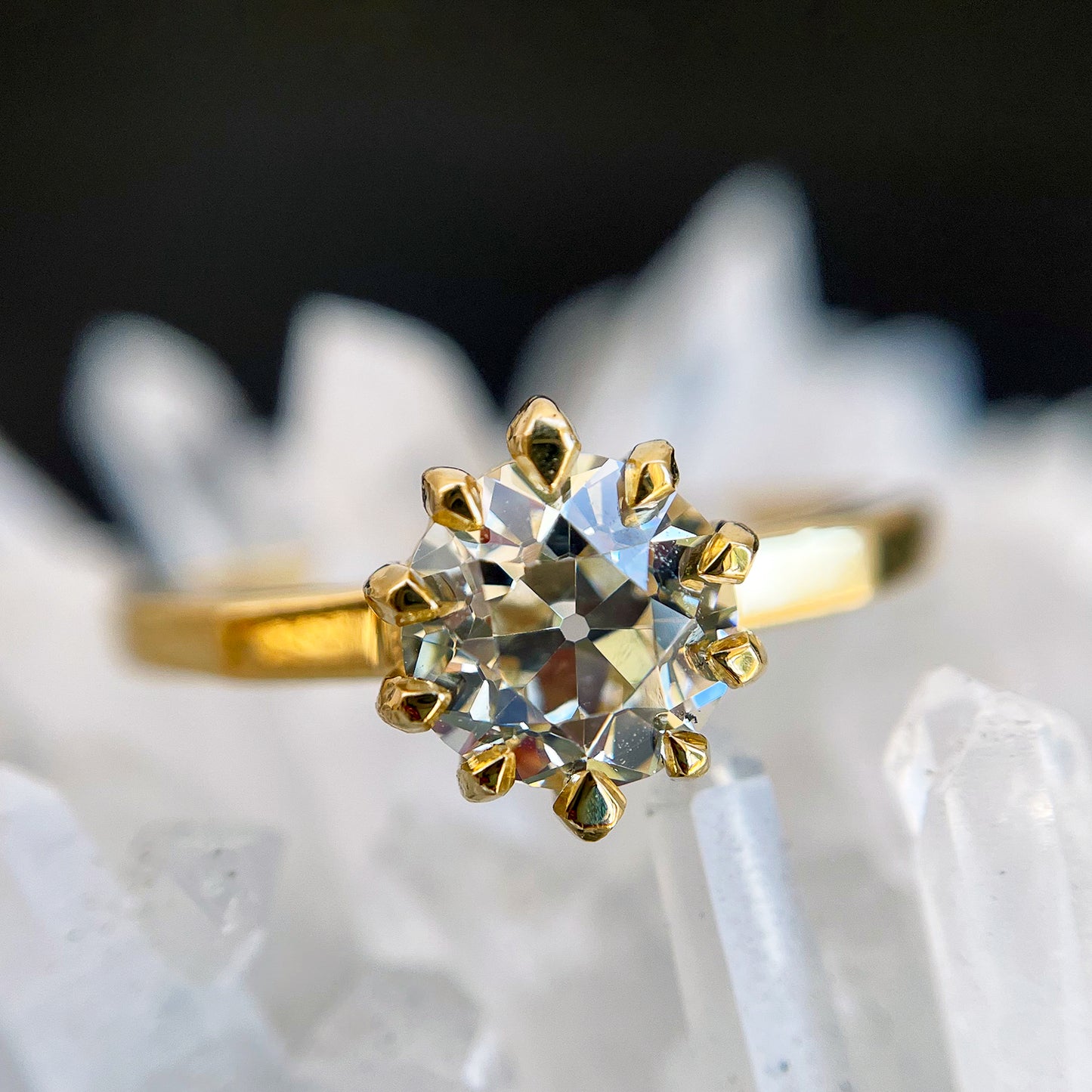 Mirror Diamond Solitaire Ring