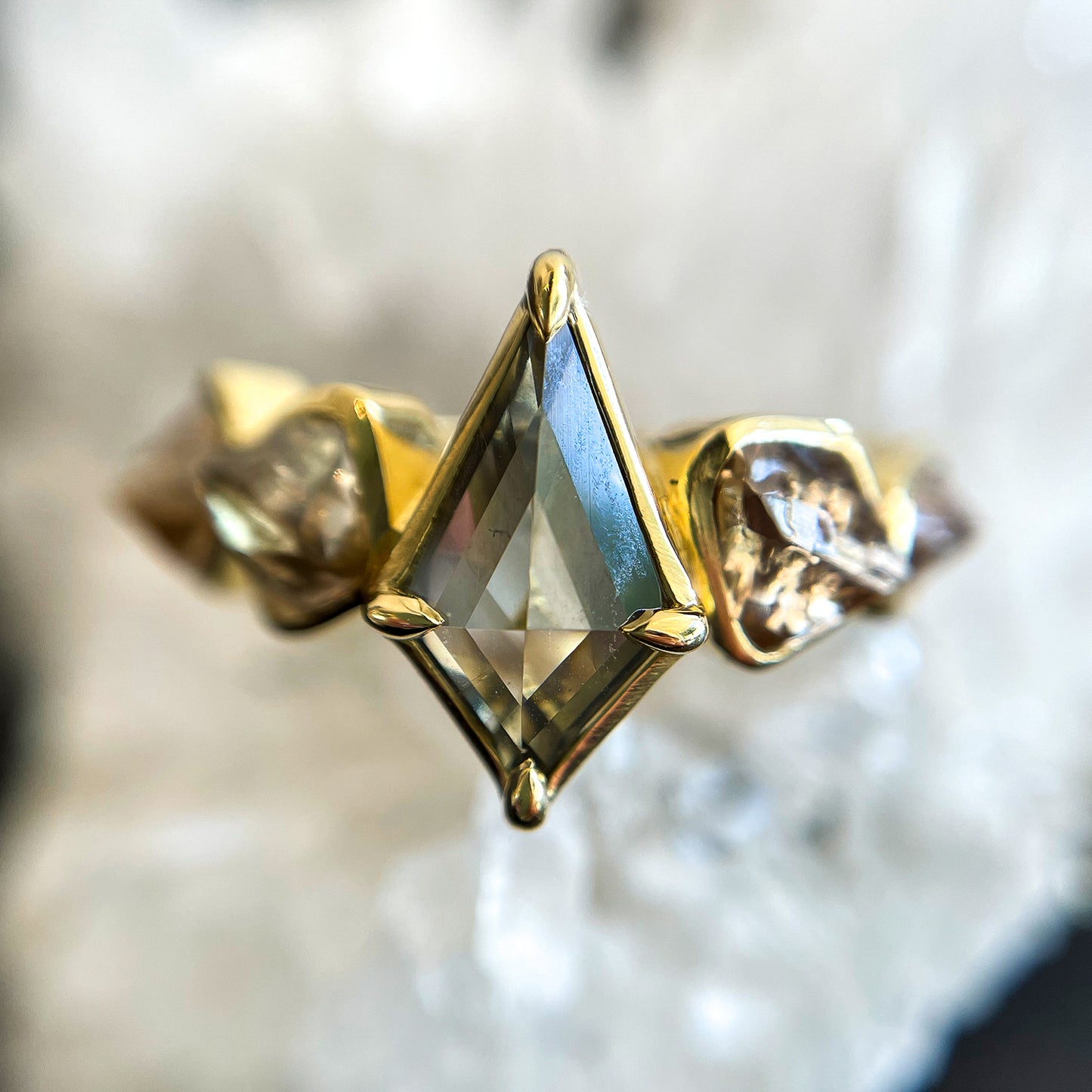 Rustic Kite Diamond Ring