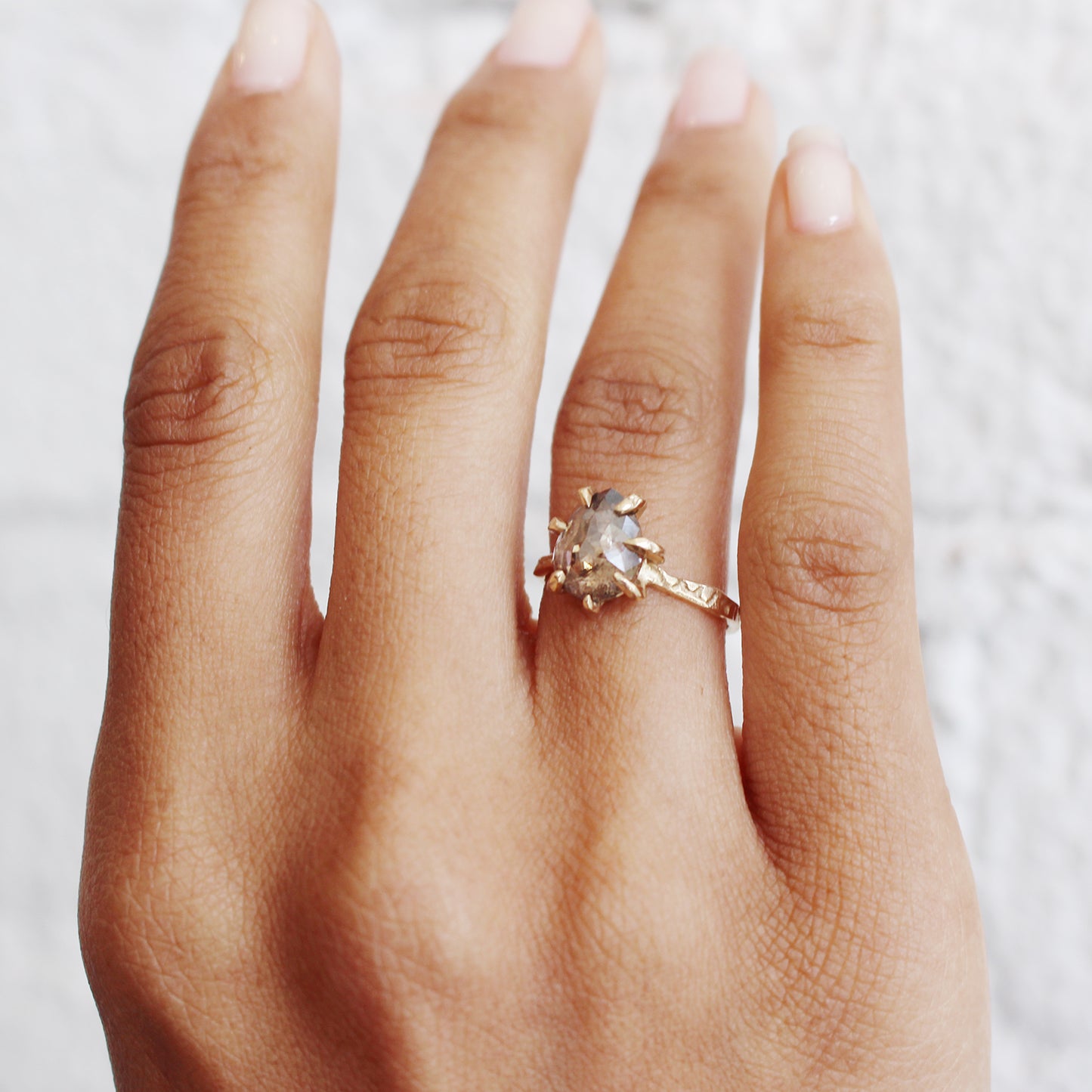 Champagne Diamond Stingray Claw Ring