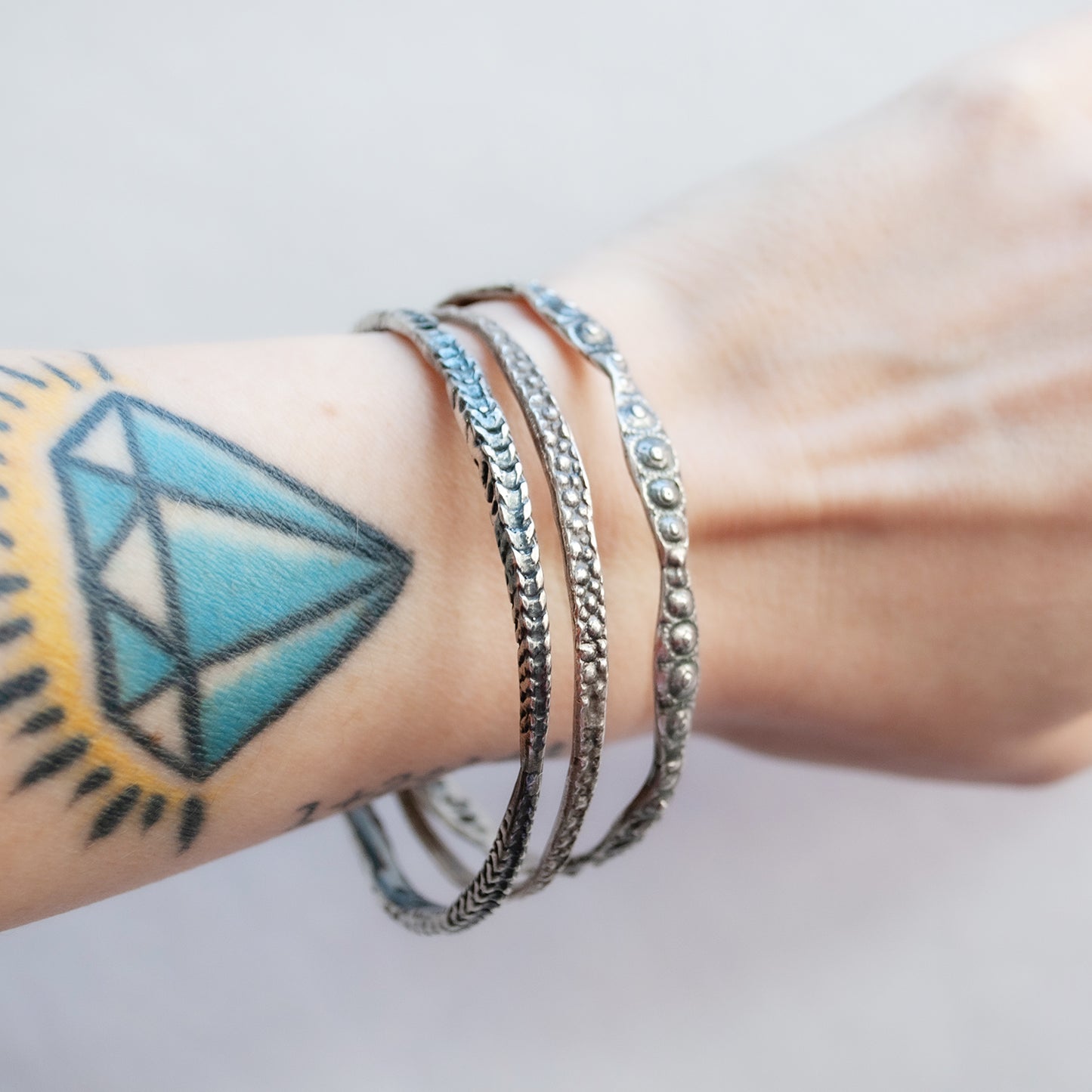 Silver Sea Urchin Bangle