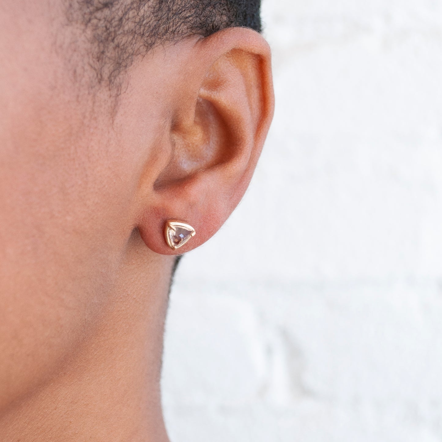 Morganite Trillion Studs