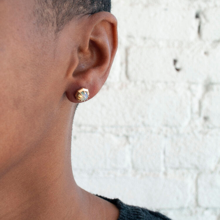 Opal Octagon Studs