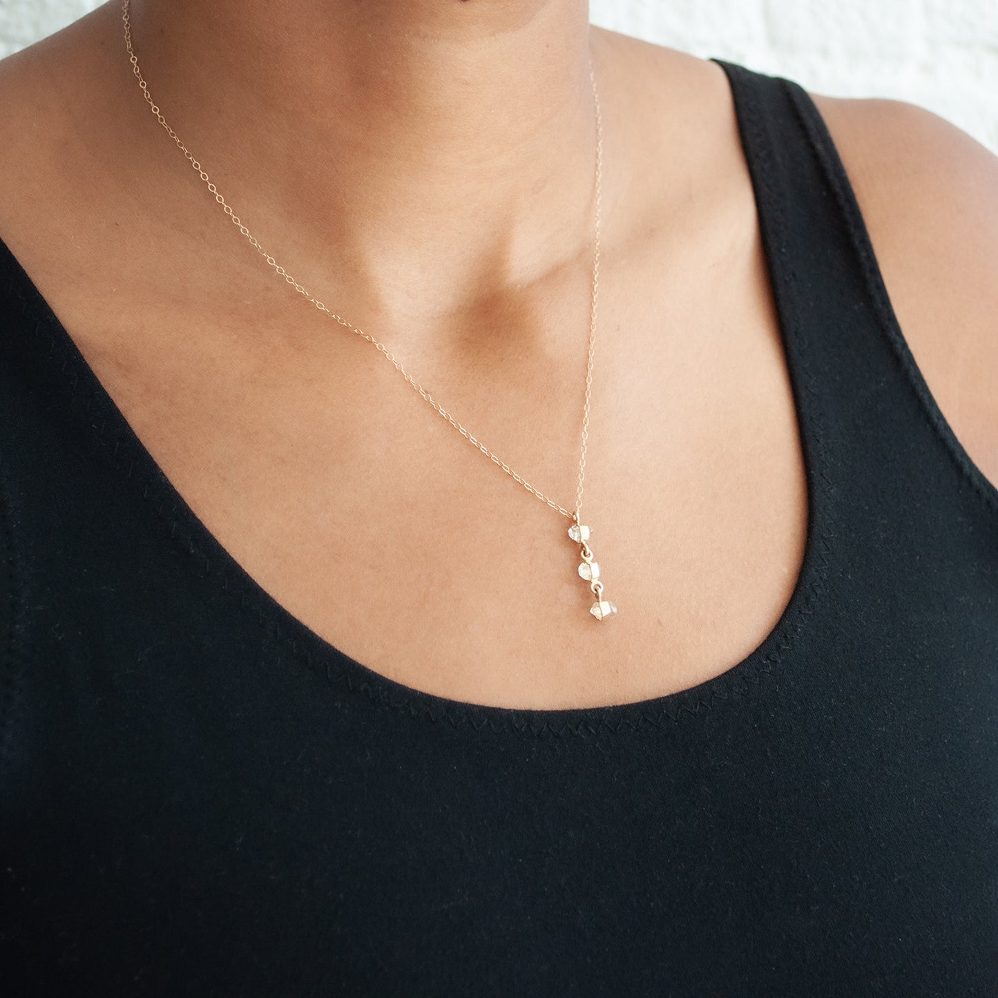 Triple Herkimer Diamond Necklace