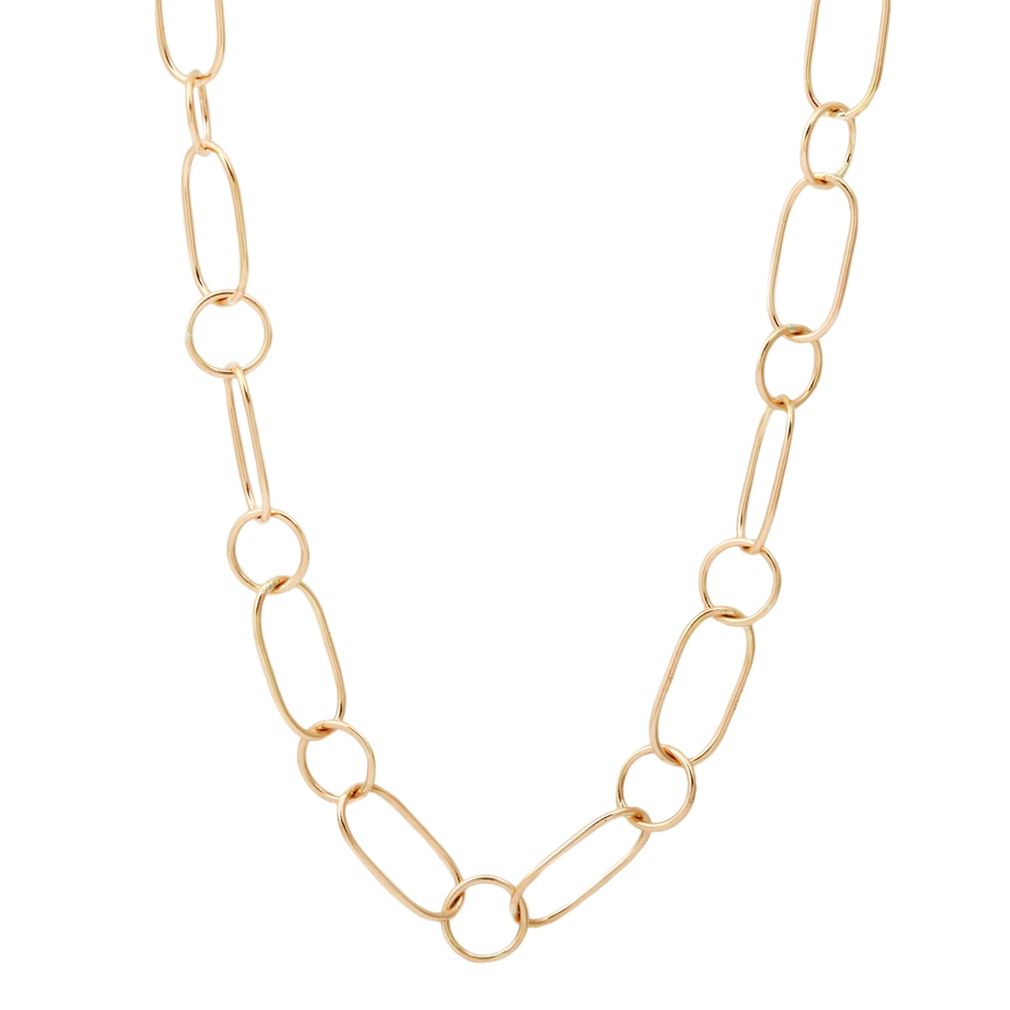 Oval and Round Chain Necklace