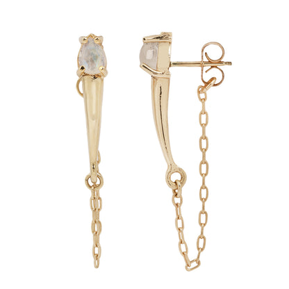 Gold Moonstone Torch Studs