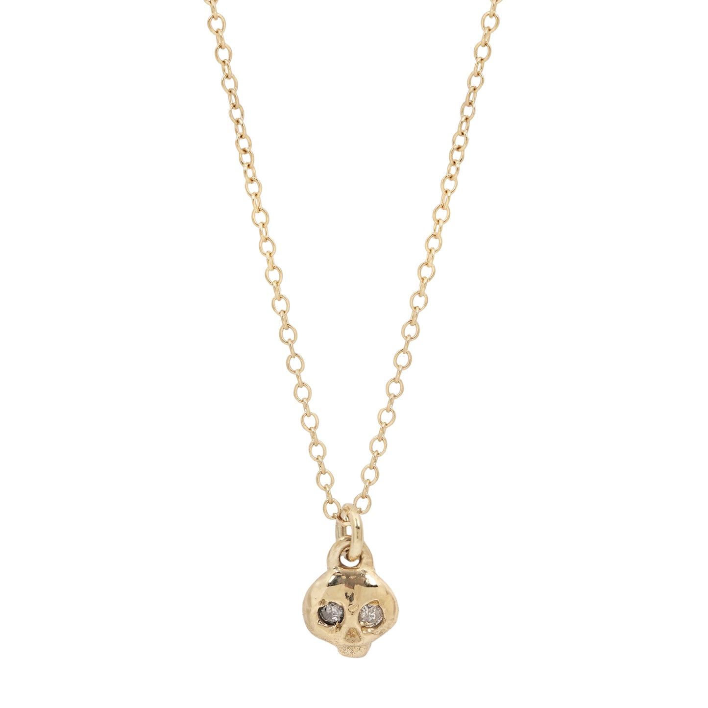 Gold Diamond Eye Skull Necklace