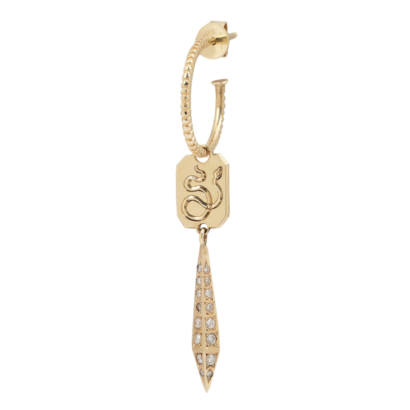 Star Set Serpent Notch Hoop