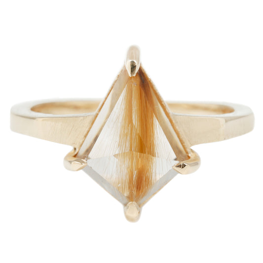 Large Yellow Quartz Kite Ring