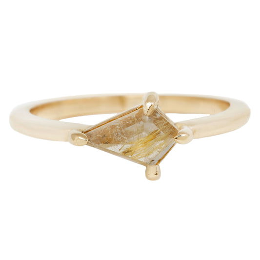 Small Yellow Quartz Kite Ring