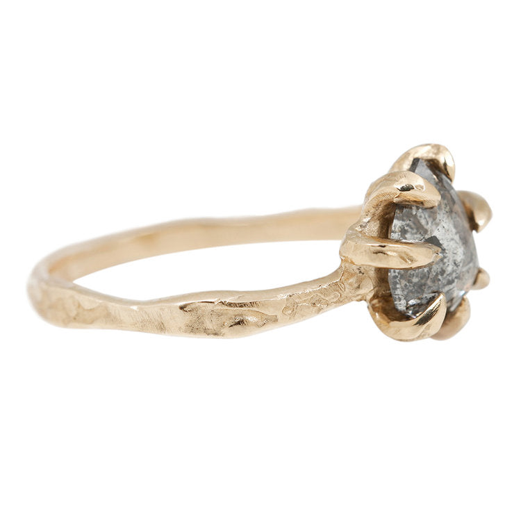 Salt & Pepper Diamond Stingray Claw Ring