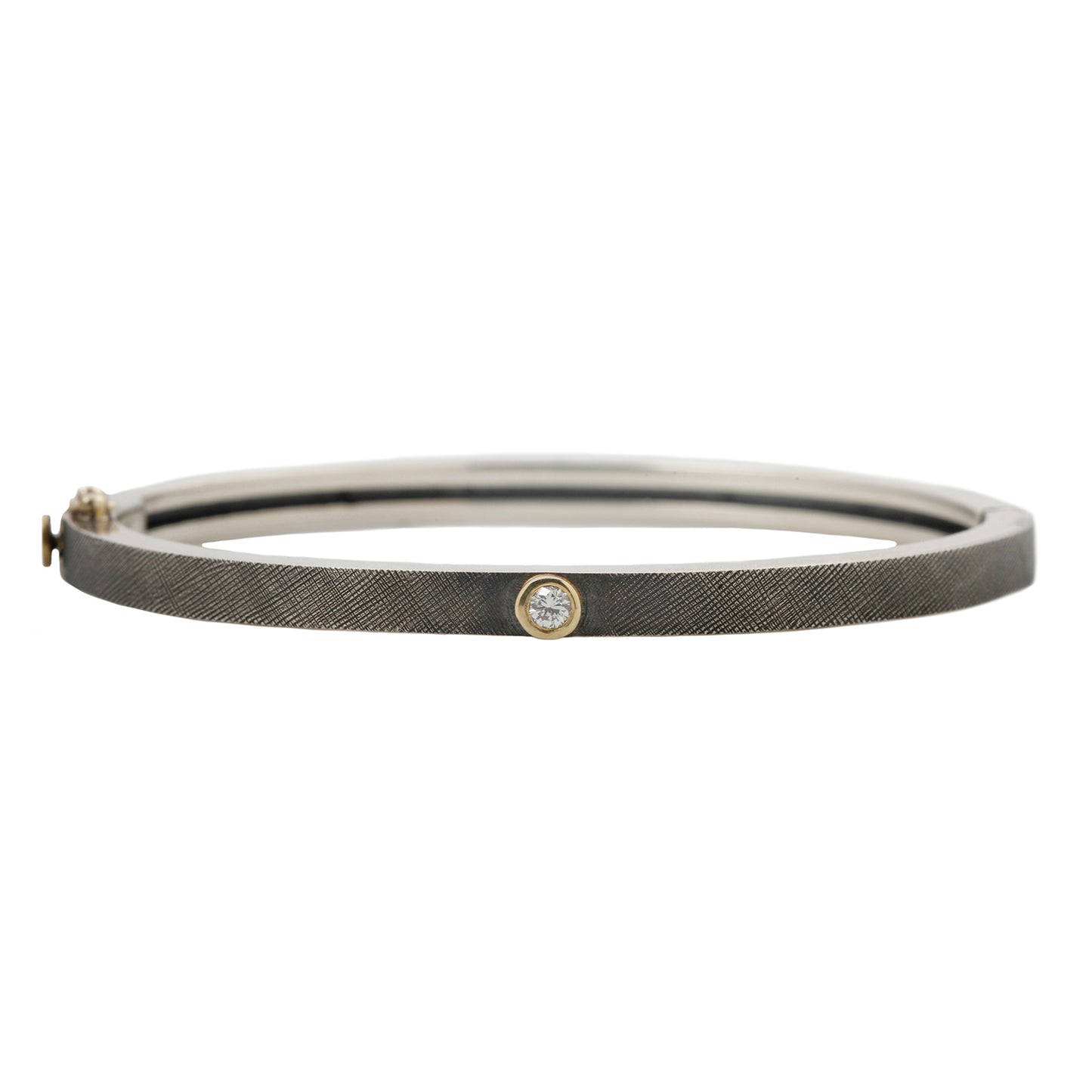 Junia Silver Single Diamond Bangle